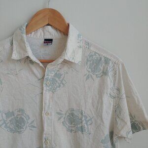 Rabonne Brazil Men's cotton linen short sleeve button down shirt 2 approx M
